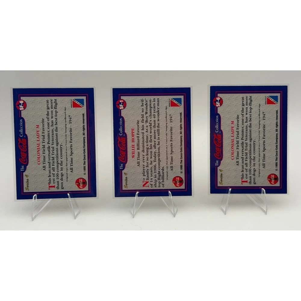1995 Coca-Cola Series 4 Sports Favorite Cards Willie Hoppe Colonial Lady M 3ct